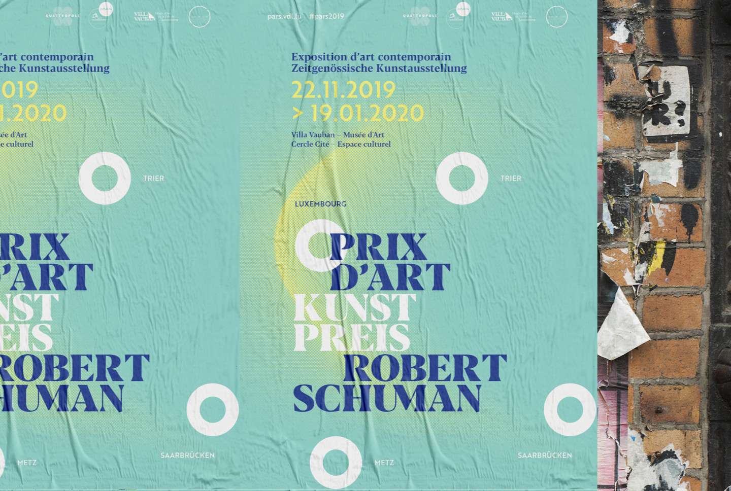 Affiches pour l'exposition d'art contemporain et la remise du Prix d'Art Robert Schuman par Comed