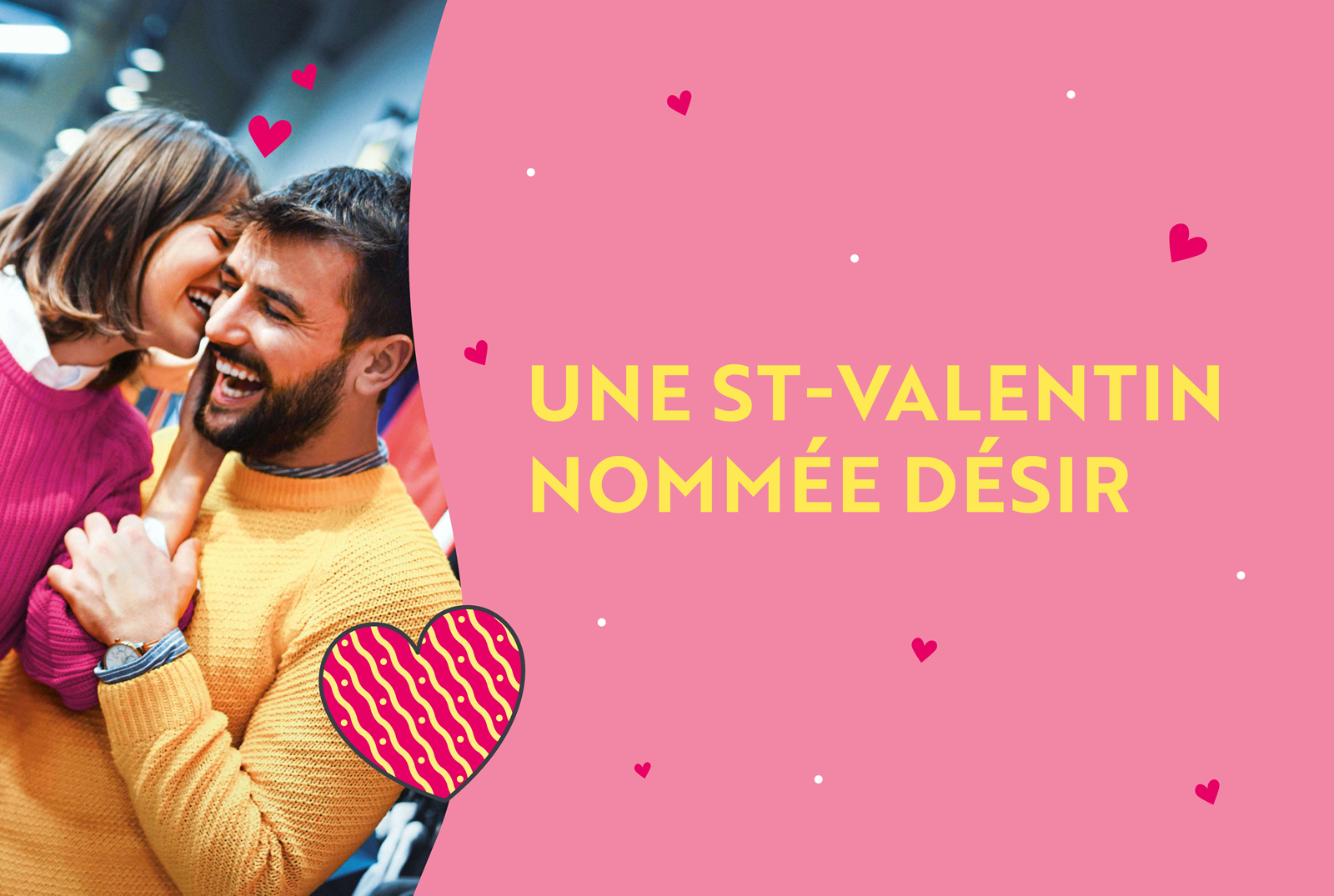 Visuel clé de la campagne Saint-Valentin réalisée pour le Centre Commercial Kirchberg