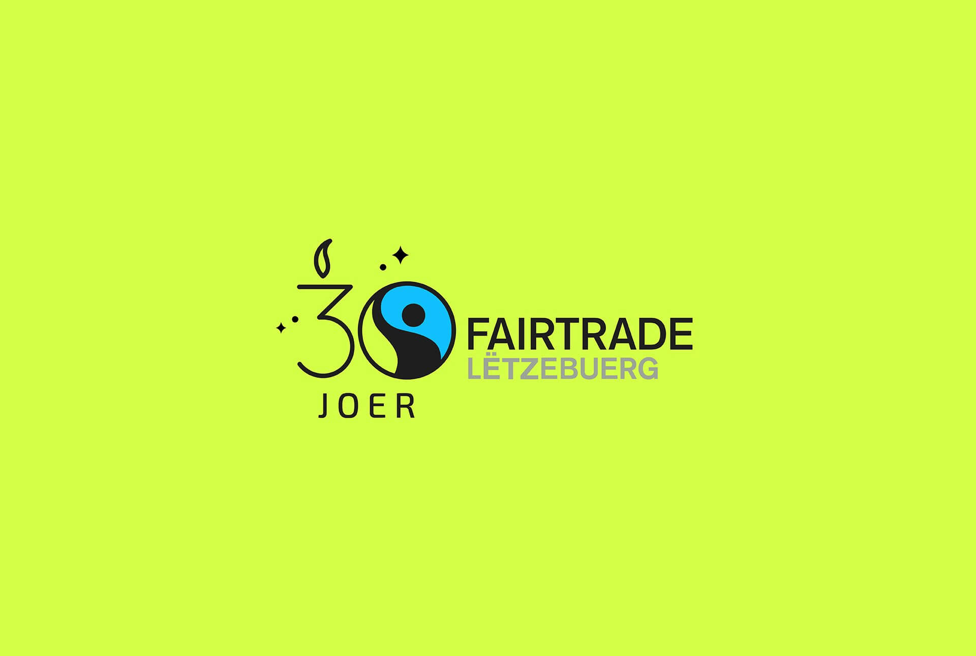 Le logo Fairtrade décliné pour les 30 ans de l'association au Luxembourg