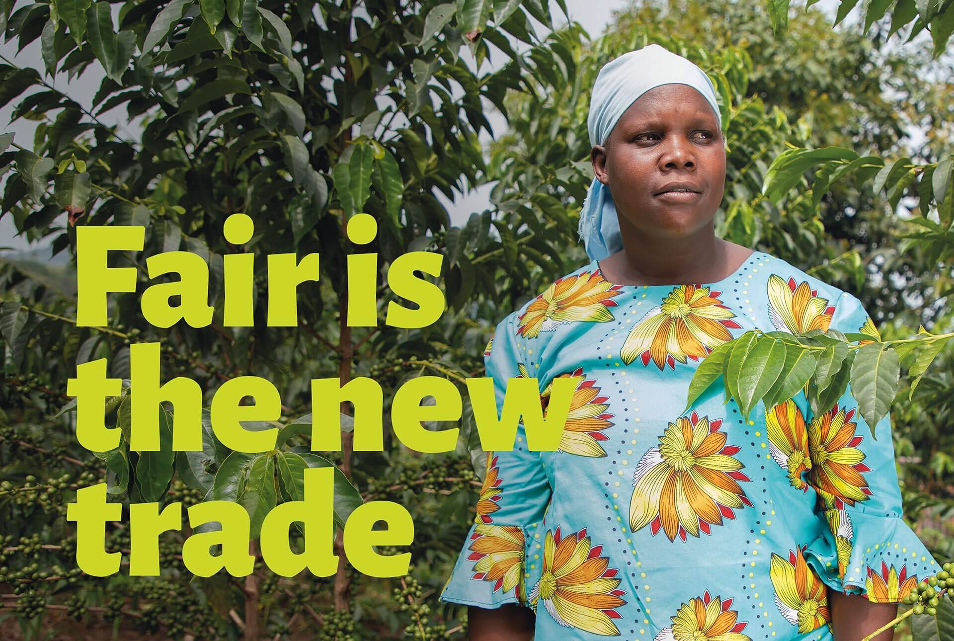 Photographie de la campagne des semaines Fairtrade qui comprend le slogan de la communication « Fair is the new trade. »