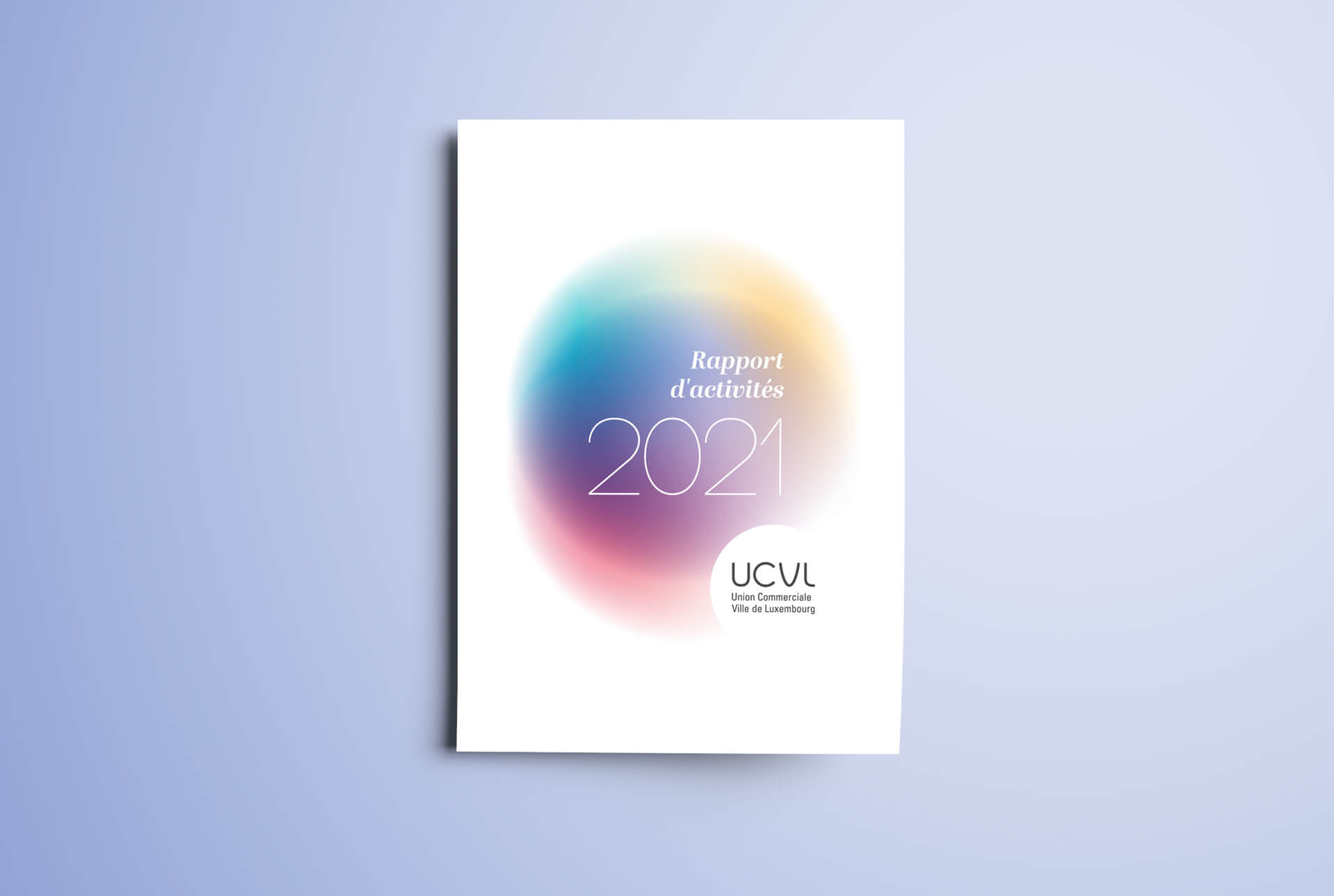Couverture du rapport d'activités 2021 de l'UCVL, Union Commerciale de la Ville de Luxembourg