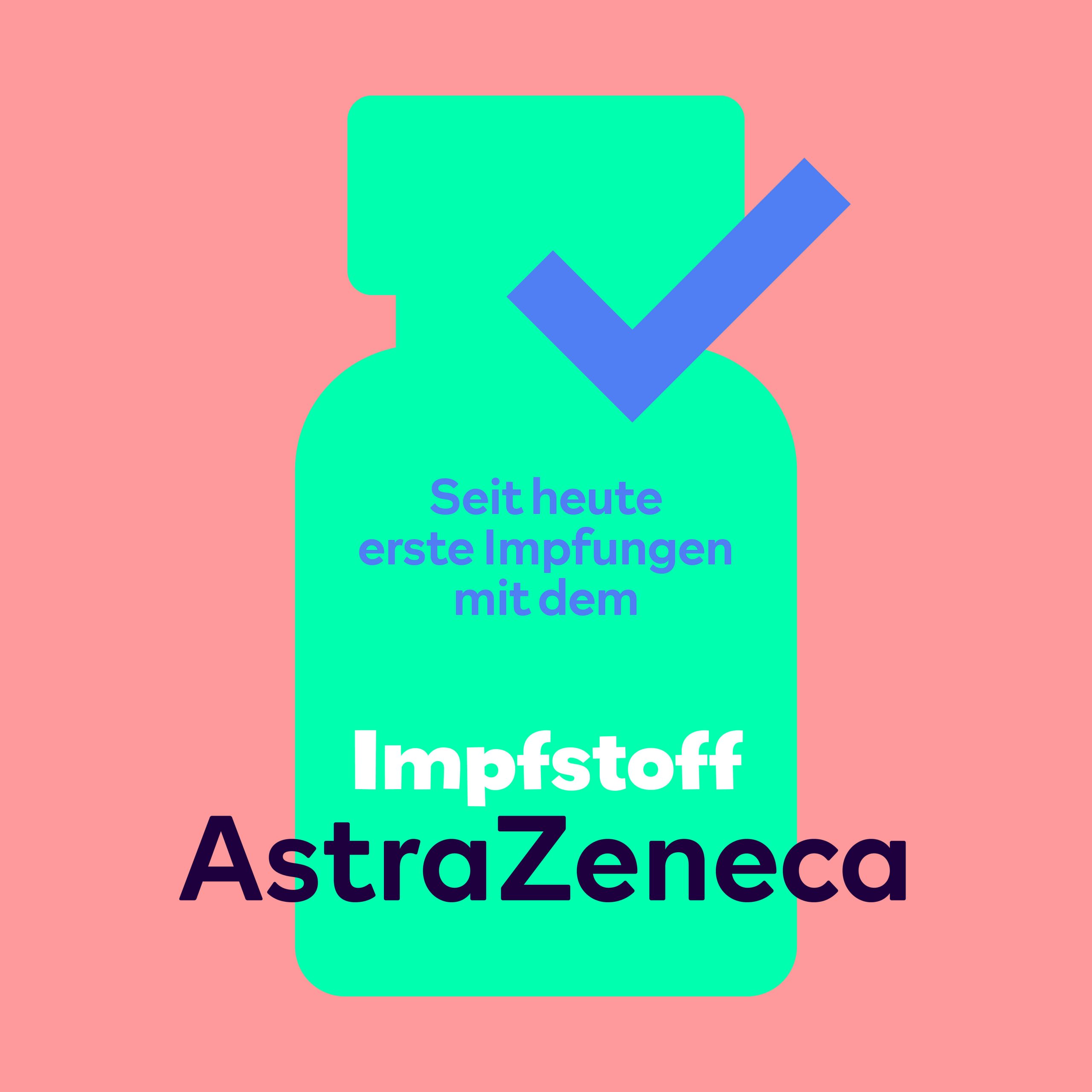 Illustration pour un post à propos du vaccin Astra Zeneca (visuel et post en allemand)