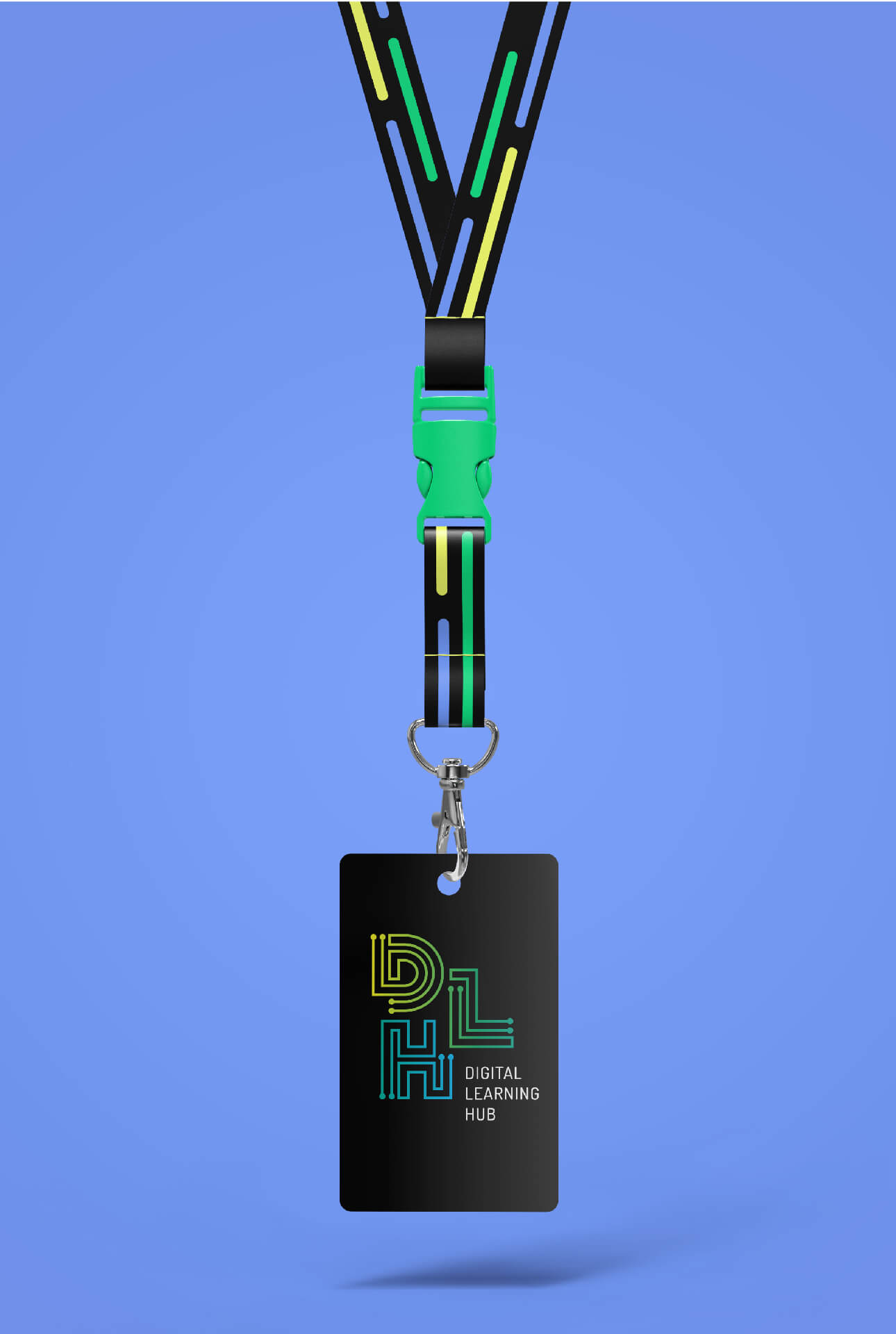 Lanyard (tour de cou) personnalisé aux couleurs du DLH (Digital Learning Hub) à Esch-sur-Alzette