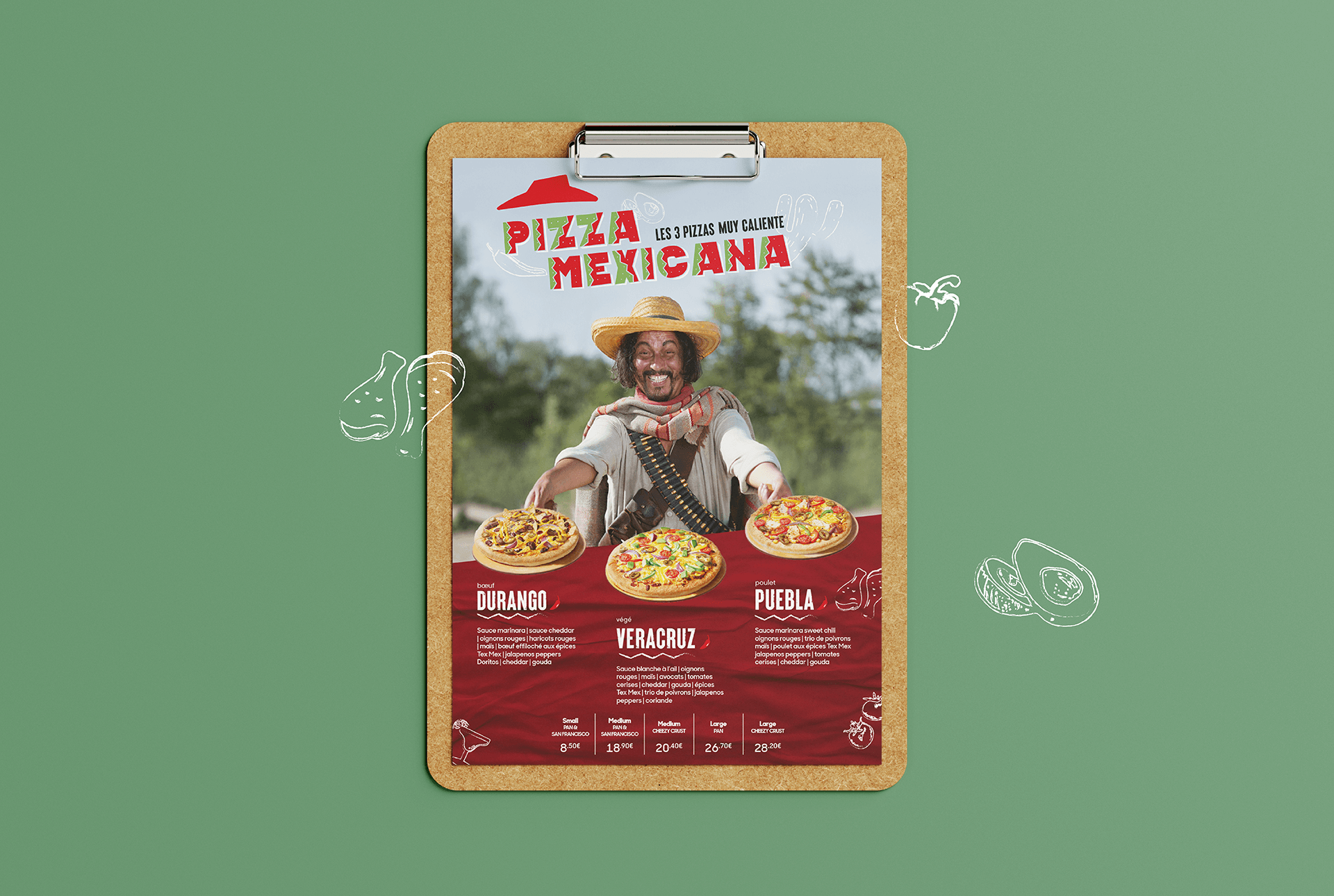 Carte de Pizza Hut Luxembourg pour la Pizza Mexicana