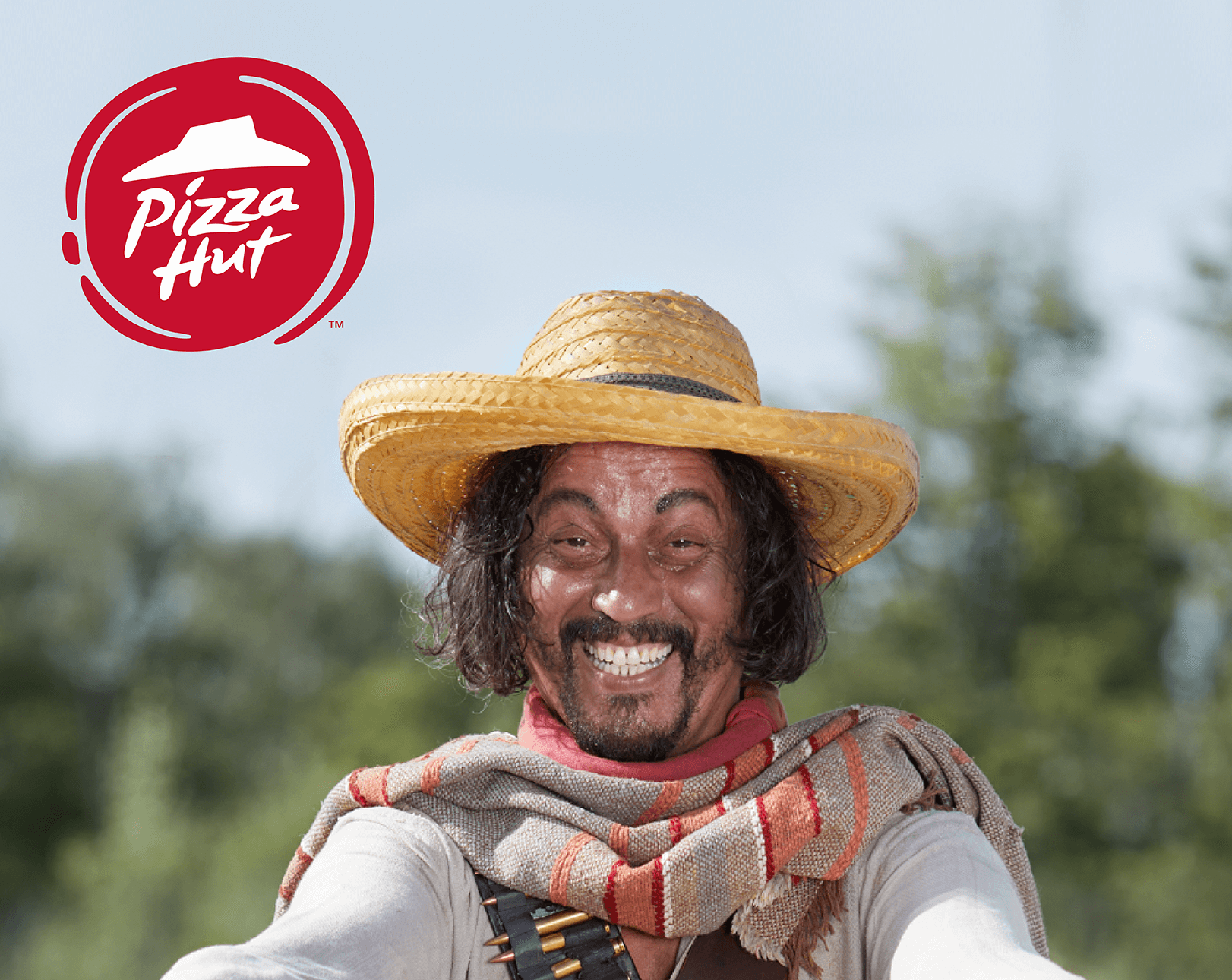 Personnage du spot publicitaire Pizza Hut pour la sortie des nouvelles pizzas mexicaines de l'enseigne,
