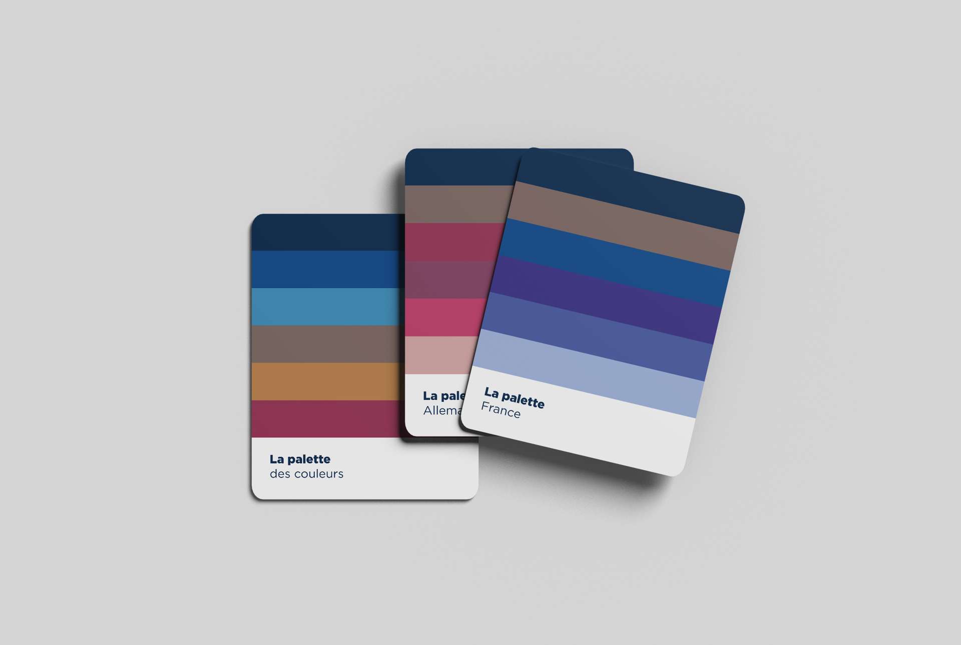 Palettes de couleurs utilisées pour identifier visuellement les différents Business Club de la Chambre de Commerce Luxembourg (éléments de la charte graphique / identité visuelle)